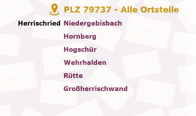 Postleitzahl 79737 Herrischried, Baden-Württemberg - Alle Orte und Ortsteile