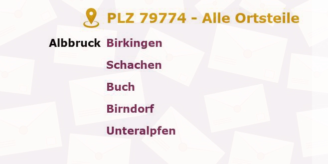 Postleitzahl 79774 Albbruck, Baden-Württemberg - Alle Orte und Ortsteile