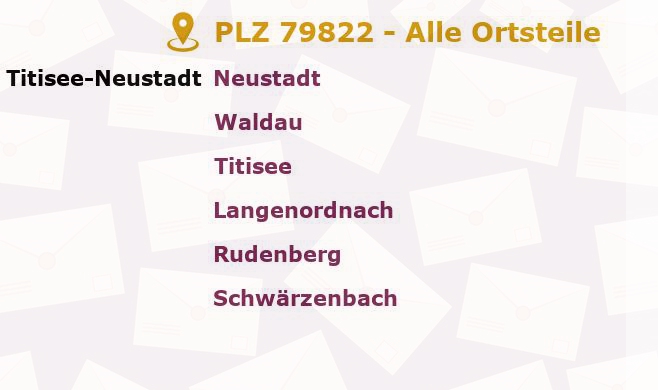 Postleitzahl 79822 Titisee-Neustadt, Baden-Württemberg - Alle Orte und Ortsteile