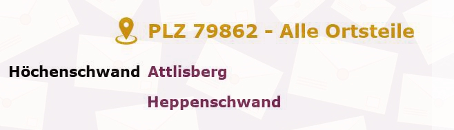 Postleitzahl 79862 Höchenschwand, Baden-Württemberg - Alle Orte und Ortsteile