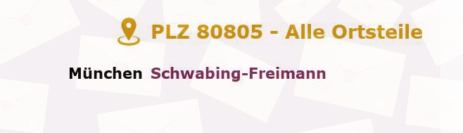 Postleitzahl 80805 München, Bayern - Alle Orte und Ortsteile