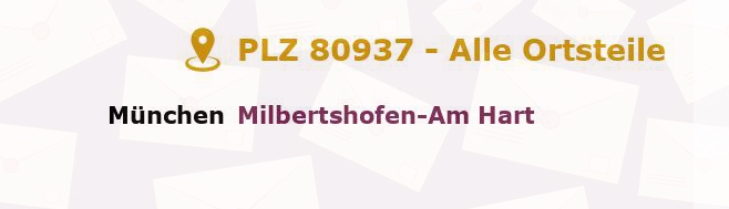 Postleitzahl 80937 München, Bayern - Alle Orte und Ortsteile