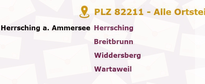 Postleitzahl 82211 Herrsching, Bayern - Alle Orte und Ortsteile