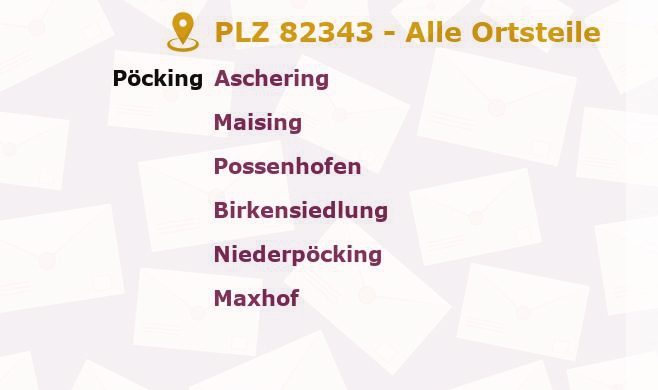 Postleitzahl 82343 Pöcking, Bayern - Alle Orte und Ortsteile