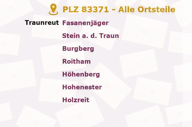 Postleitzahl 83371 Bayern - Alle Orte und Ortsteile