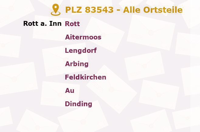 Postleitzahl 83543 Rott am Inn, Bayern - Alle Orte und Ortsteile