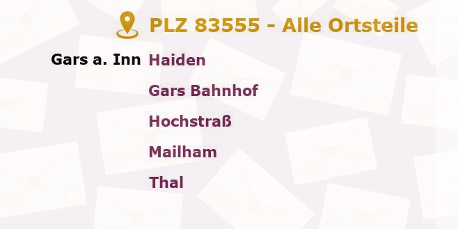 Postleitzahl 83555 Bayern - Alle Orte und Ortsteile