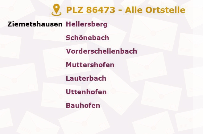 Postleitzahl 86473 Ziemetshausen, Bayern - Alle Orte und Ortsteile