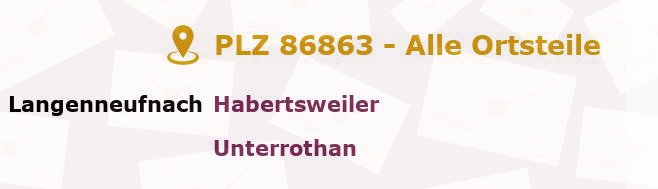 Postleitzahl 86863 Langenneufnach, Bayern - Alle Orte und Ortsteile