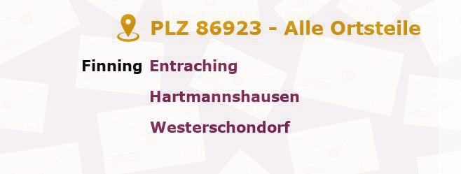 Postleitzahl 86923 Bayern - Alle Orte und Ortsteile