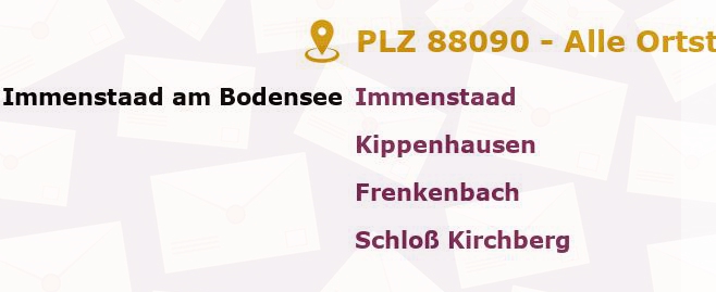 Postleitzahl 88090 Immenstaad am Bodensee, Baden-Württemberg - Alle Orte und Ortsteile