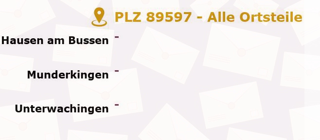 Postleitzahl 89597 Munderkingen, Baden-Württemberg - Alle Orte und Ortsteile