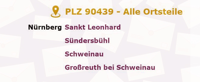Postleitzahl 90439 Nuremberg, Bayern - Alle Orte und Ortsteile