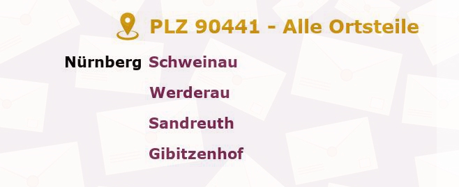 Postleitzahl 90441 Nuremberg, Bayern - Alle Orte und Ortsteile