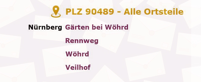 Postleitzahl 90489 Nuremberg, Bayern - Alle Orte und Ortsteile