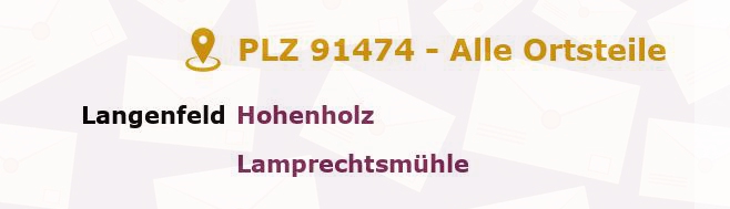 Postleitzahl 91474 Langenfeld, Bayern - Alle Orte und Ortsteile