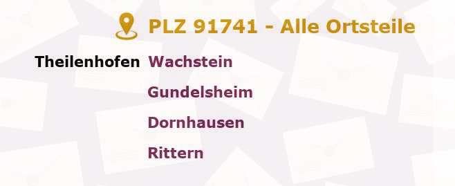 Postleitzahl 91741 Bayern - Alle Orte und Ortsteile