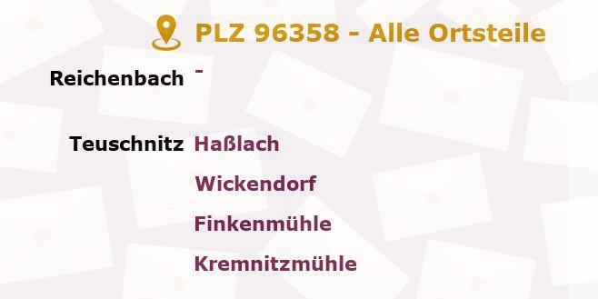 Postleitzahl 96358 Bayern - Alle Orte und Ortsteile