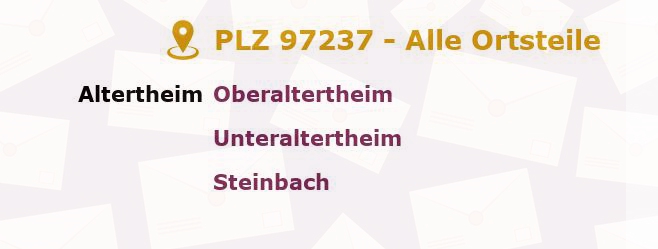 Postleitzahl 97237 Bayern - Alle Orte und Ortsteile