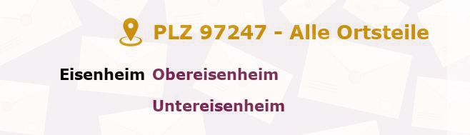 Postleitzahl 97247 Bayern - Alle Orte und Ortsteile