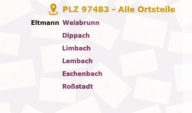 Postleitzahl 97483 Eltmann, Bayern - Alle Orte und Ortsteile