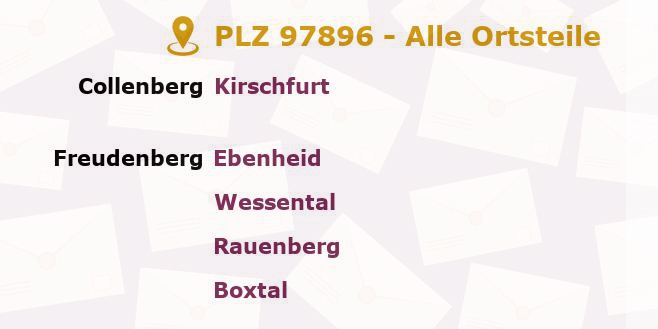 Postleitzahl 97896 Freudenberg, Baden-Württemberg - Alle Orte und Ortsteile