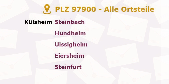 Postleitzahl 97900 Külsheim, Baden-Württemberg - Alle Orte und Ortsteile