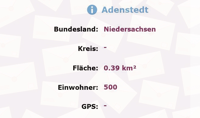 1 Postleitzahl in Adenstedt, Niedersachsen