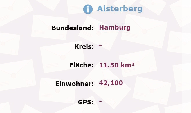 3 Postleitzahlen in Alsterberg, Hamburg