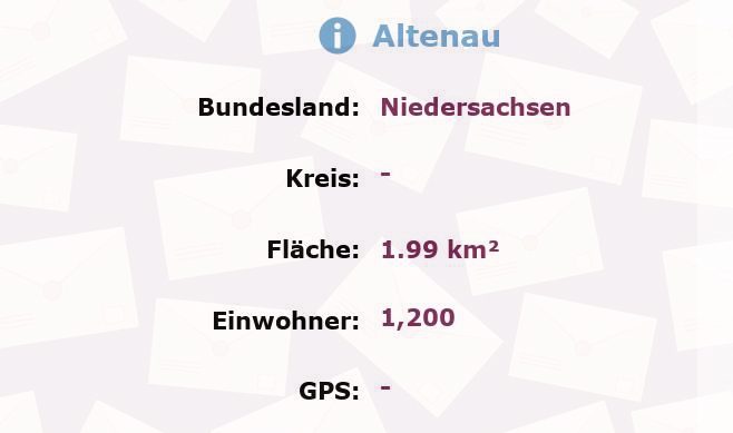 1 Postleitzahl in Altenau, Niedersachsen