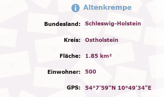 1 Postleitzahl in Altenkrempe, Schleswig-Holstein