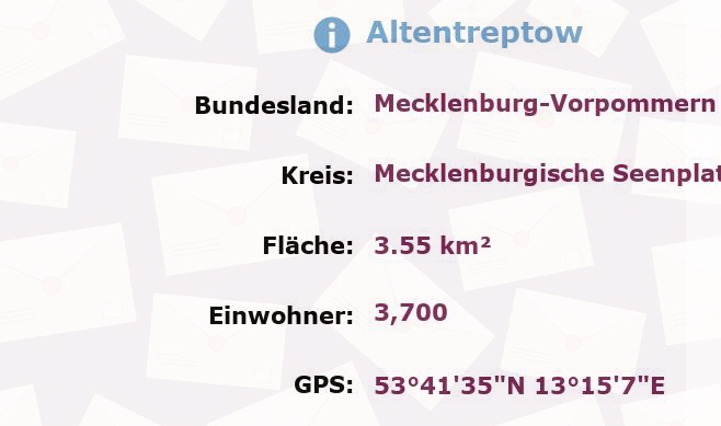 1 Postleitzahl in Altentreptow, Mecklenburg-Vorpommern