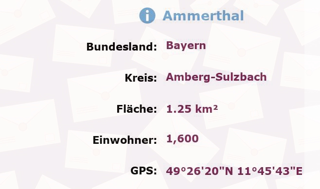 1 Postleitzahl in Ammerthal, Bayern