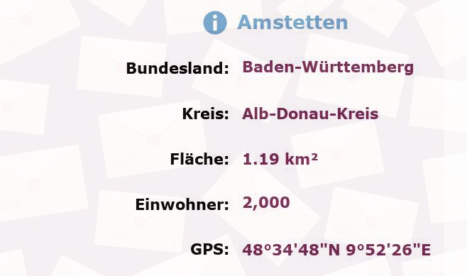 1 Postleitzahl in Amstetten, Baden-Württemberg