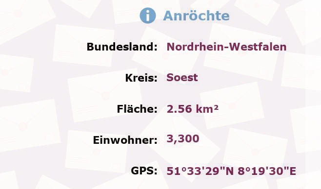 1 Postleitzahl in Anröchte, Nordrhein-Westfalen