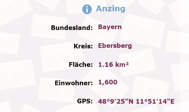 1 Postleitzahl in Anzing, Bayern