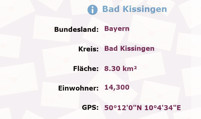 1 Postleitzahl in Bad Kissingen, Bayern