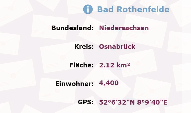 1 Postleitzahl in Bad Rothenfelde, Niedersachsen