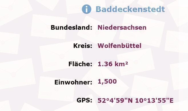 1 Postleitzahl in Baddeckenstedt, Niedersachsen