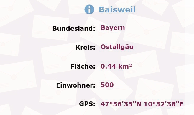 1 Postleitzahl in Baisweil, Bayern