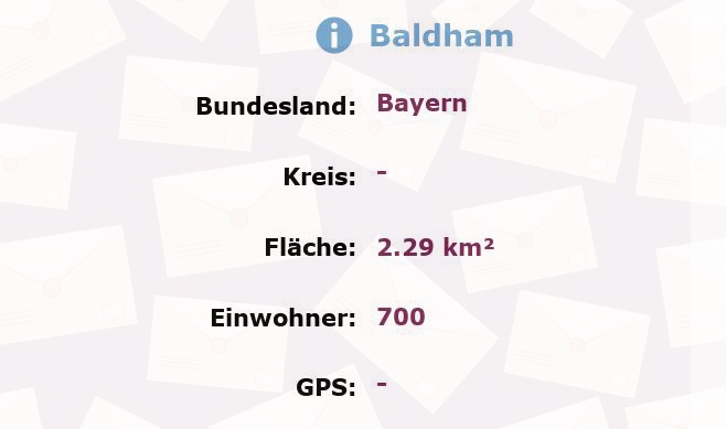 1 Postleitzahl in Baldham, Bayern