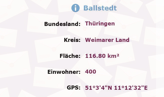 1 Postleitzahl in Ballstedt, Thüringen