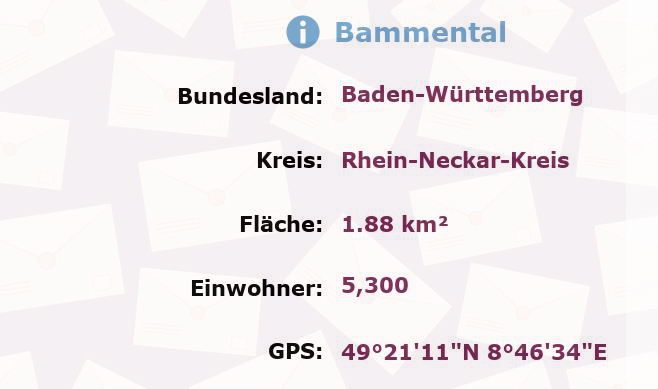 1 Postleitzahl in Bammental, Baden-Württemberg