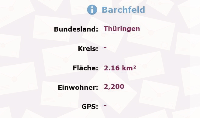 1 Postleitzahl in Barchfeld, Thüringen