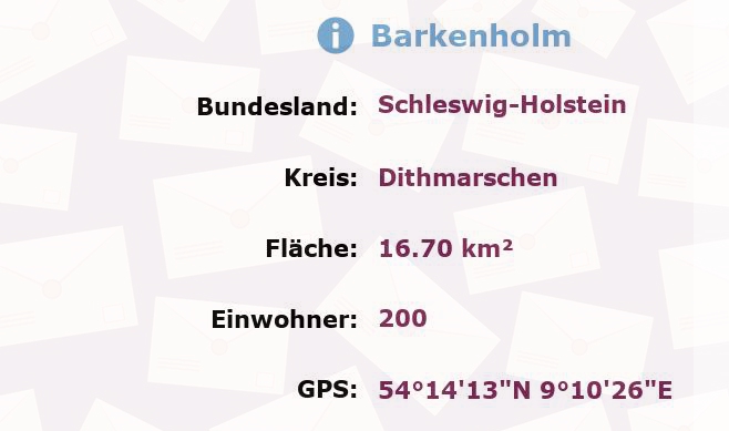 1 Postleitzahl in Barkenholm, Schleswig-Holstein