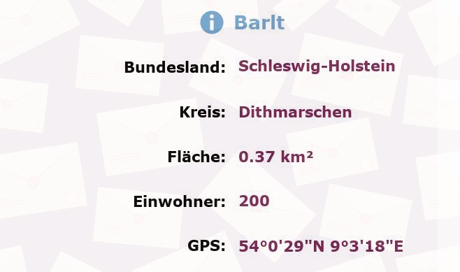 1 Postleitzahl in Barlt, Schleswig-Holstein