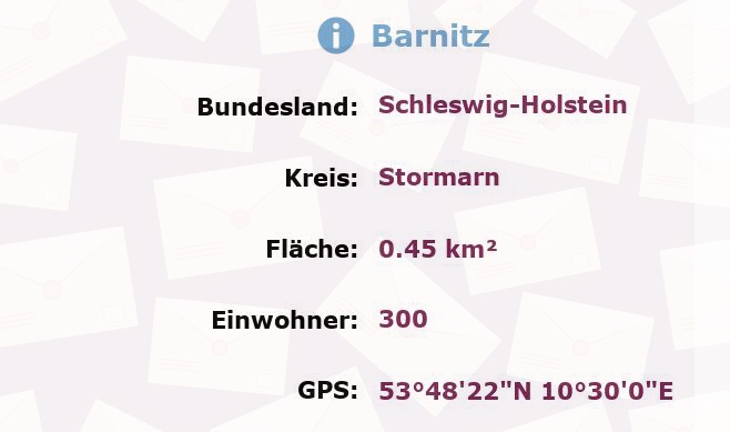 1 Postleitzahl in Barnitz, Schleswig-Holstein