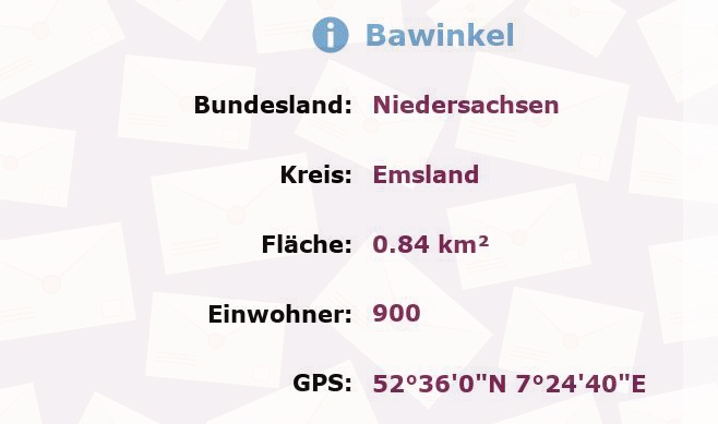 1 Postleitzahl in Bawinkel, Niedersachsen