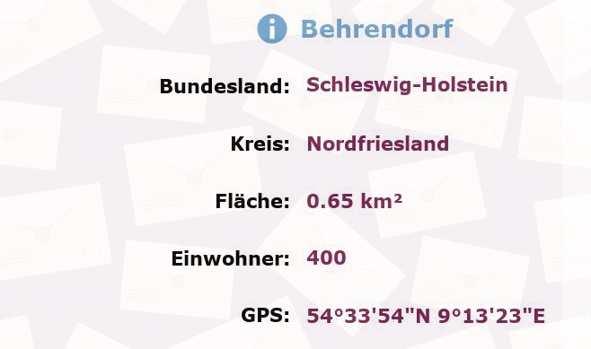 1 Postleitzahl in Behrendorf, Schleswig-Holstein