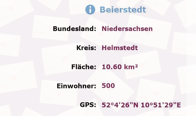 1 Postleitzahl in Beierstedt, Niedersachsen